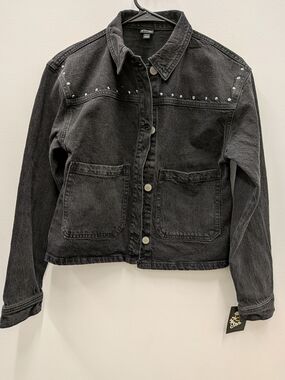 Art Class Black Denim Jacket Studded XL 14